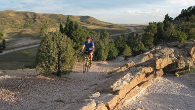 Person riding mountain bike